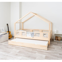 Detská domčeková posteľ z masívu borovice LUNA S 20 - 180x80 cm
