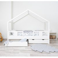 Detská domčeková posteľ z masívu borovice LUNA S 20 - 200x90 cm