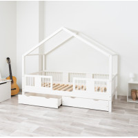 Detská domčeková posteľ z masívu borovice LUNA S 20 - 190x90 cm