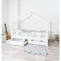 Detská domčeková posteľ z masívu borovice LUNA S 20 - 200x90 cm