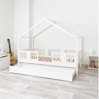 Detská domčeková posteľ z masívu borovice LUNA S 20 - 160x80 cm