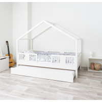 Detská domčeková posteľ z masívu borovice LUNA S 20 - 160x80 cm