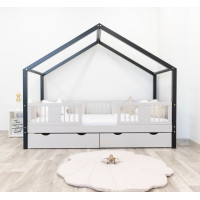 Detská domčeková posteľ z masívu borovice LUNA S 20 - 180x80 cm