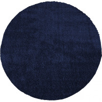 Moderný koberec SHAGGY CAMIL okrúhly - tmavomodrý