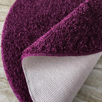 Moderní koberec SHAGGY CAMIL kulatý - tmavě fialový