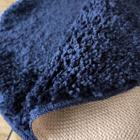 Moderný koberec SHAGGY CAMIL okrúhly - tmavomodrý