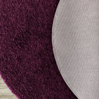 Moderný koberec SHAGGY CAMIL okrúhly - tmavo fialový
