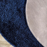 Moderný koberec SHAGGY CAMIL okrúhly - tmavomodrý