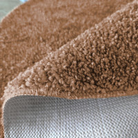 Moderní koberec SHAGGY CAMIL kulatý - světle hnědý