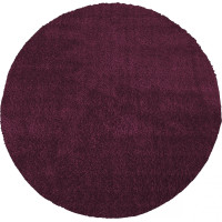 Moderný koberec SHAGGY CAMIL okrúhly - tmavo fialový