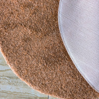 Moderní koberec SHAGGY CAMIL kulatý - světle hnědý