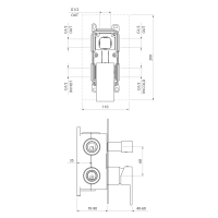 Sapho SPECTRE podomietková sprchová batéria, 3 výstupy, čierna mat 1102-87B