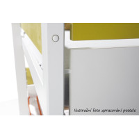 Detská poschodová posteľ z masívu borovice GASPAR so šuplíkmi a regálom - 200x80 cm - biela