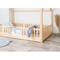 Detská domčeková Montessori posteľ z masívu borovice NIKO L - 180x80 cm