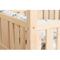 Detská domčeková Montessori posteľ z masívu borovice NIKO L - 180x80 cm