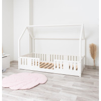Detská domčeková Montessori posteľ z masívu borovice NIKO L - 190x90 cm