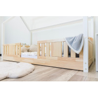 Detská domčeková Montessori posteľ z masívu borovice NIKO L - 160x80 cm
