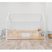 Detská domčeková Montessori posteľ z masívu borovice NIKO L - 200x90 cm