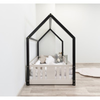 Detská domčeková Montessori posteľ z masívu borovice NIKO L - 180x80 cm