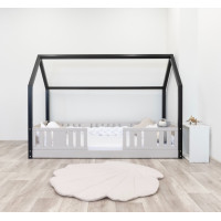 Detská domčeková Montessori posteľ z masívu borovice NIKO L - 180x80 cm