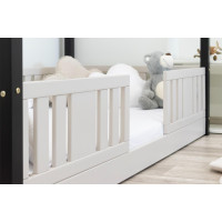 Detská domčeková Montessori posteľ z masívu borovice NIKO L - 200x90 cm