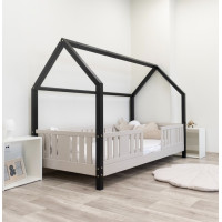 Detská domčeková posteľ z masívu borovice NIKO L 10 - 180x80 cm