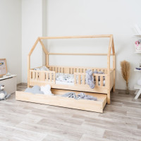 Detská domčeková posteľ z masívu borovice NIKO L 20 - 160x80 cm