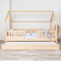 Detská domčeková posteľ z masívu borovice NIKO L 20 - 180x80 cm