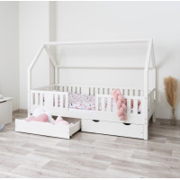 Detská domčeková posteľ z masívu borovice NIKO L 20 - 160x80 cm