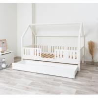 Detská domčeková posteľ z masívu borovice NIKO L 20 - 190x90 cm