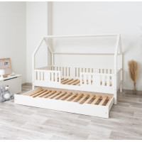 Detská domčeková posteľ z masívu borovice NIKO L 20 - 180x80 cm