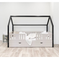 Detská domčeková posteľ z masívu borovice NIKO L 20 - 190x90 cm