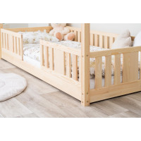 Detská domčeková Montessori posteľ z masívu borovice NIKO S - 190x90 cm