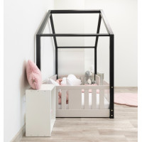 Detská domčeková Montessori posteľ z masívu borovice NIKO S - 190x90 cm