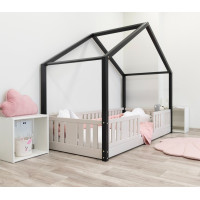 Detská domčeková Montessori posteľ z masívu borovice NIKO S - 160x80 cm