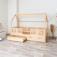 Detská domčeková posteľ z masívu borovice NIKO L 20 - 200x90 cm