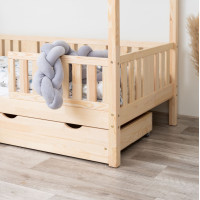 Detská domčeková posteľ z masívu borovice NIKO L 20 - 200x90 cm