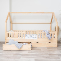 Detská domčeková posteľ z masívu borovice NIKO L 20 - 200x90 cm