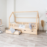 Detská domčeková posteľ z masívu borovice NIKO L 20 - 200x90 cm