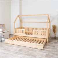 Detská domčeková posteľ z masívu borovice NIKO L 20 - 200x90 cm
