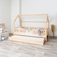 Detská domčeková posteľ z masívu borovice NIKO L 20 - 200x90 cm
