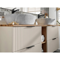 Kúpeľňová závesná skrinka ADÉLA - nízka spodná s košom na bielizeň - bez hornej dosky - kašmírová