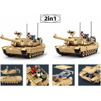Sluban Model Bricks M38-B1365 Bojový tank M1A2 Abrams TUSK II 2v1