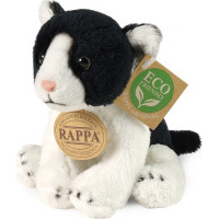 Rappa Plyšová mačka sediaca čierno-biela 14 cm ECO-FRIENDLY