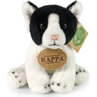 Rappa Plyšová mačka sediaca čierno-biela 14 cm ECO-FRIENDLY