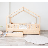 Detská domčeková posteľ z masívu borovice NIKO S 20 - 160x80 cm