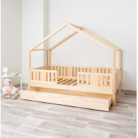 Detská domčeková posteľ z masívu borovice NIKOS 20 - 200x90 cm