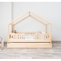 Detská domčeková posteľ z masívu borovice NIKO S 20 - 160x80 cm
