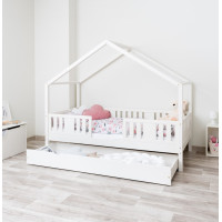 Detská domčeková posteľ z masívu borovice NIKO S 20 - 190x90 cm