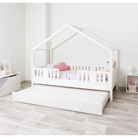 Detská domčeková posteľ z masívu borovice NIKO S 20 - 180x80 cm